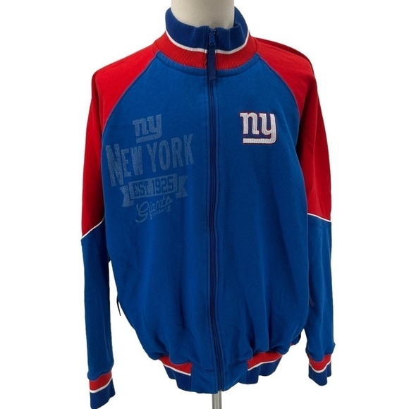 NFL NY Giants Blue Red Zip Up Fleece Jacket Size XL Men's - Picture 3 of 8